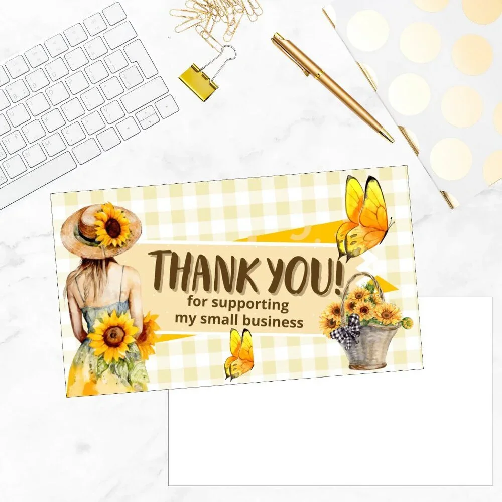 60 Thank you cards & 60 Stickers